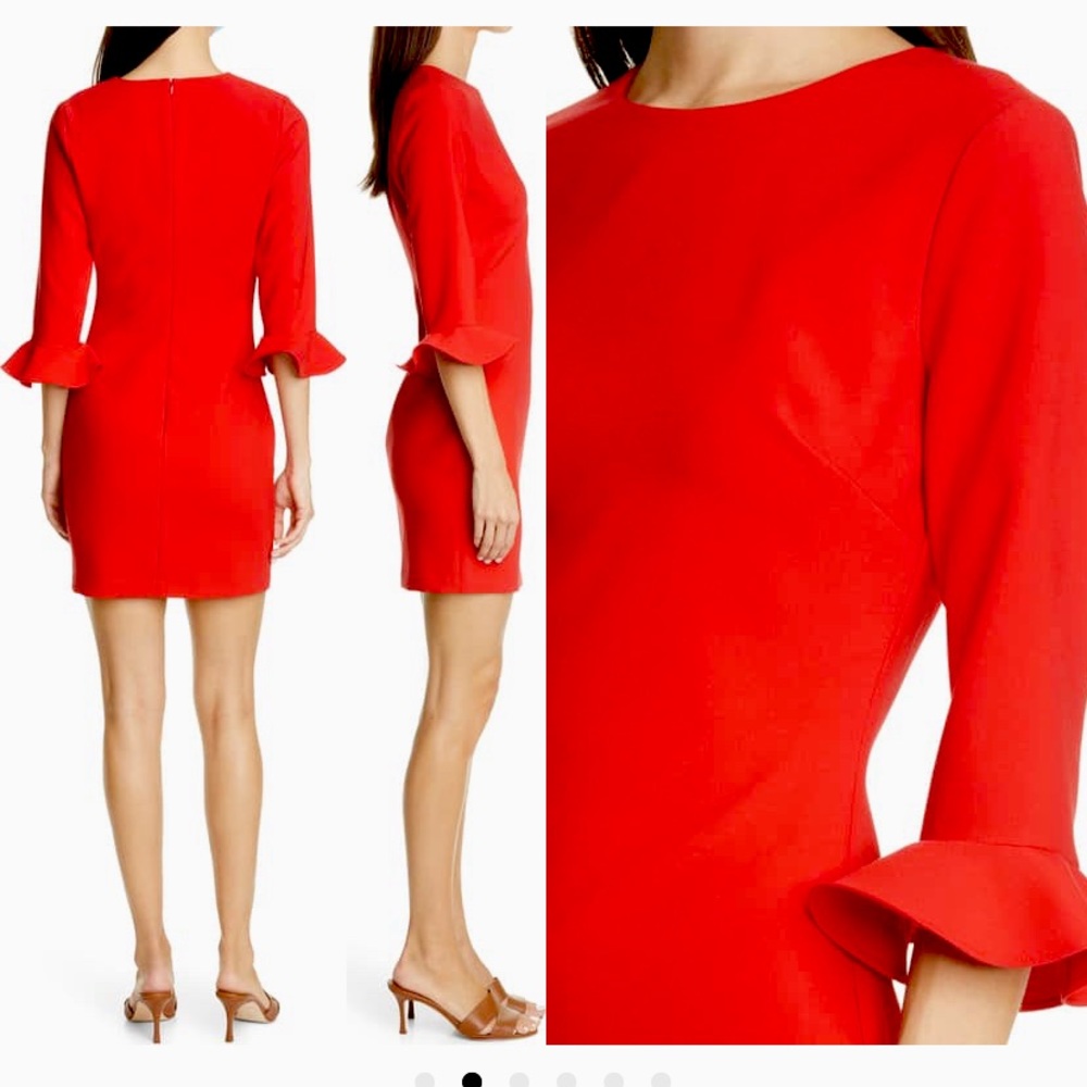 Likely Bedford Ruffle Cuff Sheath Dress Christmas Valentines